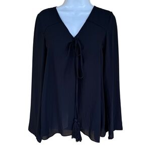 Olivaceous‎ Top Blouse Polyester Office Chic Glam Timeless Tassel